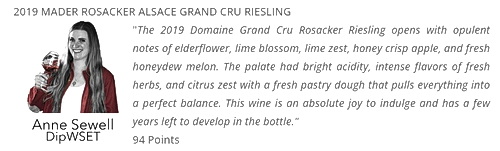 2019 Mader Riesling GC Rosacker - 94 Points